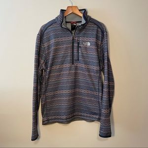 Patterned North Face Quarter Zip Size Medium